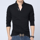 2020 new Fashion Cotton polo shirt men Leisure Stand Collar Long Sleeve Polo shirts Men V-neck Polo shirt Big Size S-7XL man top