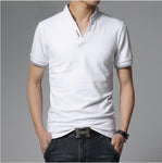 2020 new Fashion Cotton polo shirt men Leisure Stand Collar Long Sleeve Polo shirts Men V-neck Polo shirt Big Size S-7XL man top