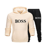 2Pcs/Set Men's Sportswear Sets 2020 Autumn Winter Hooded Thick Male Casual Tracksuit Men 2 Piece Sweatshirt + Sweatpants Set