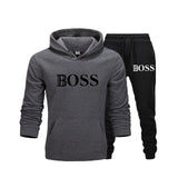 2Pcs/Set Men's Sportswear Sets 2020 Autumn Winter Hooded Thick Male Casual Tracksuit Men 2 Piece Sweatshirt + Sweatpants Set