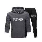 2Pcs/Set Men's Sportswear Sets 2020 Autumn Winter Hooded Thick Male Casual Tracksuit Men 2 Piece Sweatshirt + Sweatpants Set