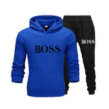 2Pcs/Set Men's Sportswear Sets 2020 Autumn Winter Hooded Thick Male Casual Tracksuit Men 2 Piece Sweatshirt + Sweatpants Set