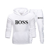 2Pcs/Set Men's Sportswear Sets 2020 Autumn Winter Hooded Thick Male Casual Tracksuit Men 2 Piece Sweatshirt + Sweatpants Set