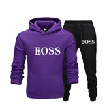 2Pcs/Set Men's Sportswear Sets 2020 Autumn Winter Hooded Thick Male Casual Tracksuit Men 2 Piece Sweatshirt + Sweatpants Set